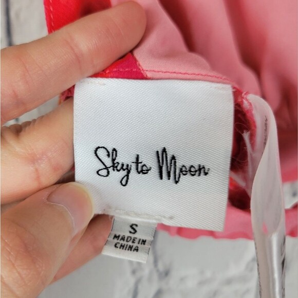 Sky to Moon Hot pink bungalow glow straight neck crop top midi maxi skirt set - Picture 8 of 12